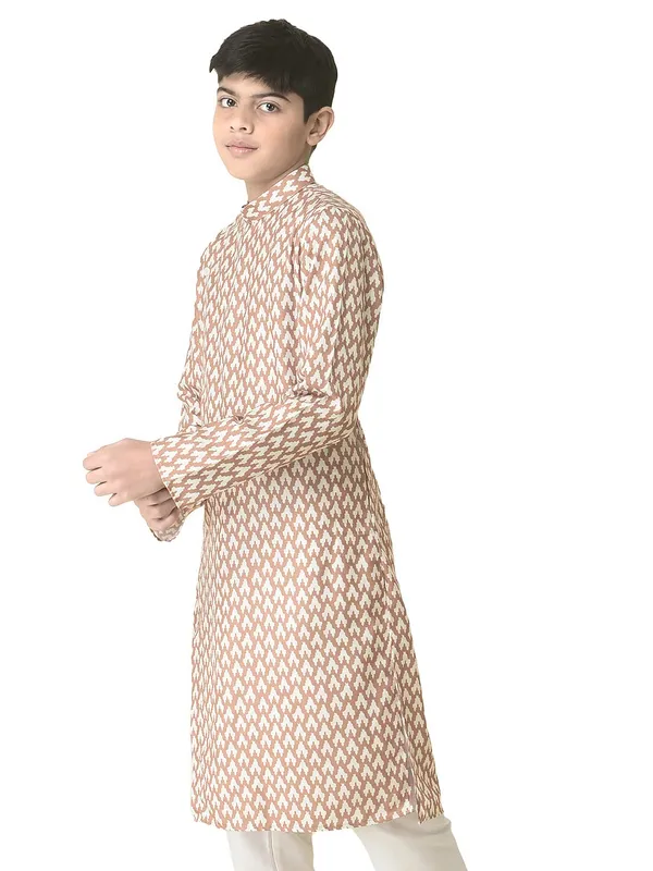 Gold_Cotton_Full_Sleeve_Regular_Printed_Kurta_For_Kids