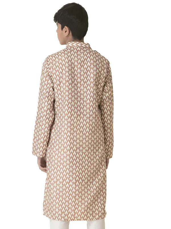 Gold_Cotton_Full_Sleeve_Regular_Printed_Kurta_For_Kids