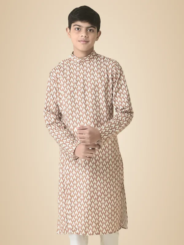 Gold_Cotton_Full_Sleeve_Regular_Printed_Kurta_For_Kids