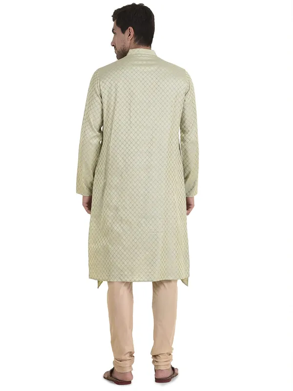 Grey_Cotton_Grey_Full_Sleeves_Regular_Printed_Kurta_Churidar_Set_For_Men