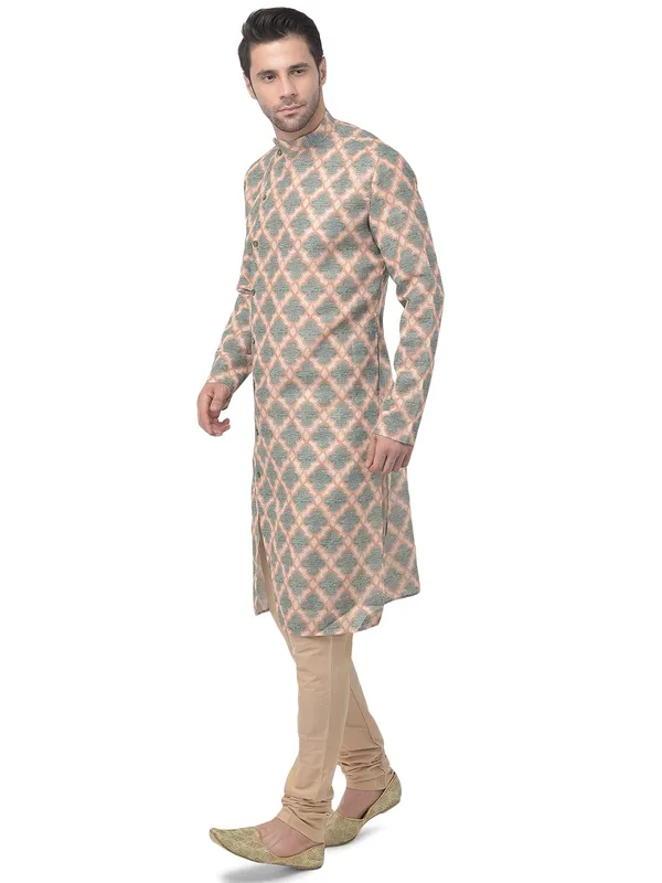 Green_Regular_Fit_Cotton_Kurta_Ͽ�_Green_Colour_Full_Sleeves_For_Men