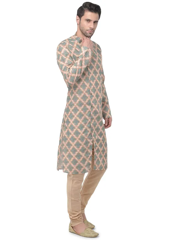 Green_Regular_Fit_Cotton_Kurta_Ͽ�_Green_Colour_Full_Sleeves_For_Men