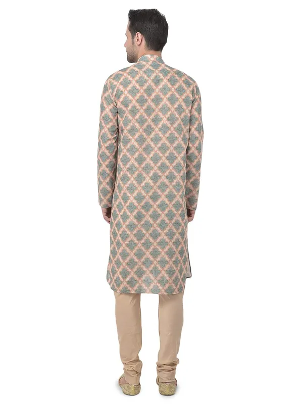 Green_Regular_Fit_Cotton_Kurta_Ͽ�_Green_Colour_Full_Sleeves_For_Men
