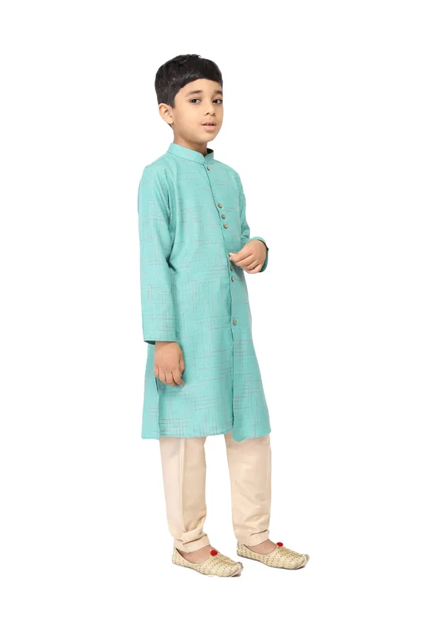 Green_Cotton_Full_Sleeve_Regular_Fit_Printed_Kurta_Churidar_For_Kids