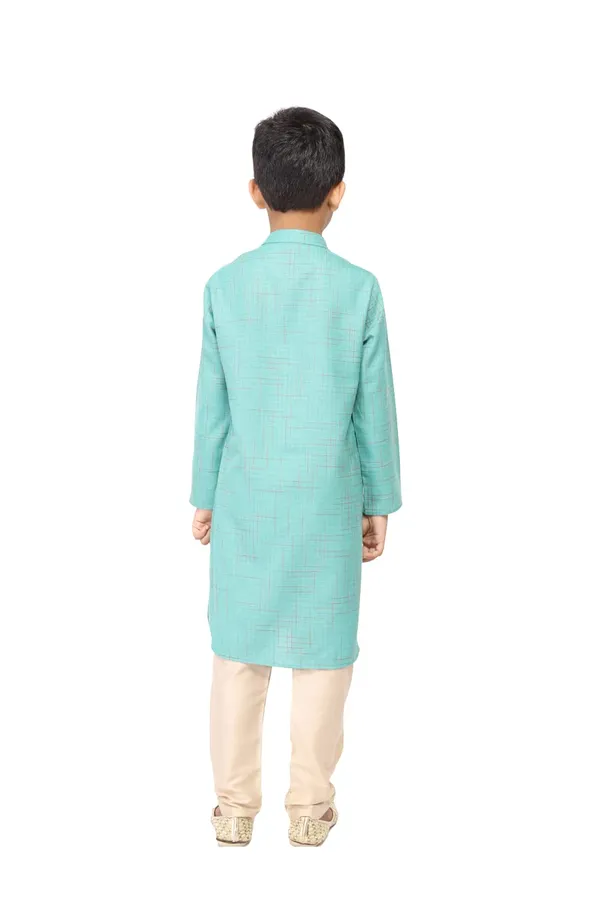 Green_Cotton_Full_Sleeve_Regular_Fit_Printed_Kurta_Churidar_For_Kids