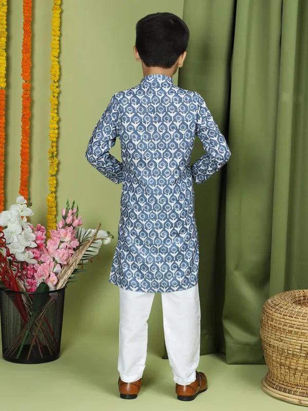 Blue_Cotton_Full_Sleeve_Regular_Fit_Printed_Blue_Kurta_For_Boy