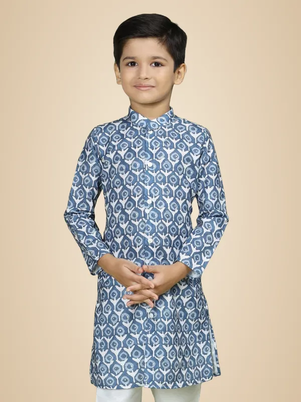 Blue_Cotton_Full_Sleeve_Regular_Fit_Printed_Blue_Kurta_For_Boy