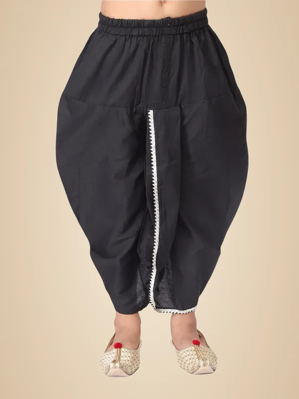 Black_Cotton_Regular_Plain_Dhoti_For_Kids