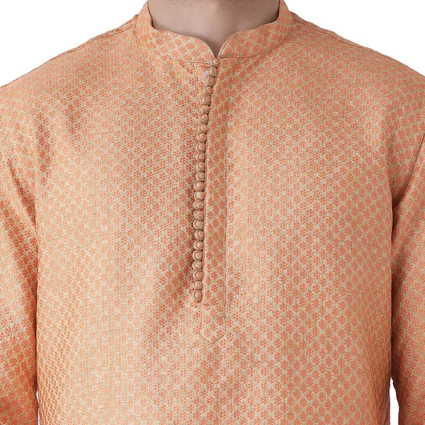 Pink_Jacquard_White_Full_Sleeve_Regular_Fit_Printed_Kurta_For_Men