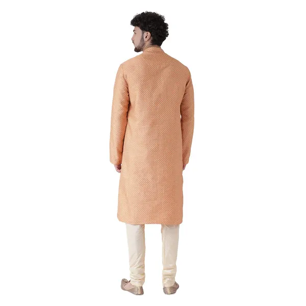 Pink_Jacquard_White_Full_Sleeve_Regular_Fit_Printed_Kurta_For_Men