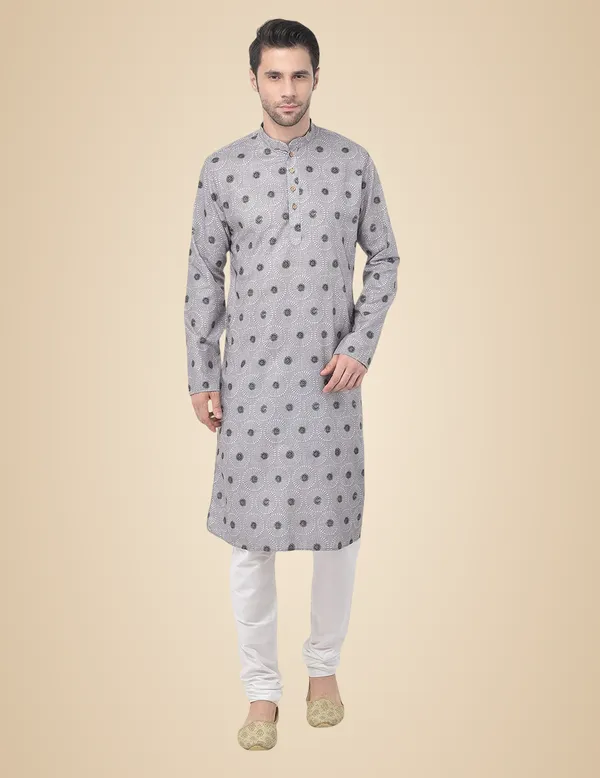 Grey_Cotton_Grey_Full_Sleeve_Regular_Printed_Kurta_For_Men