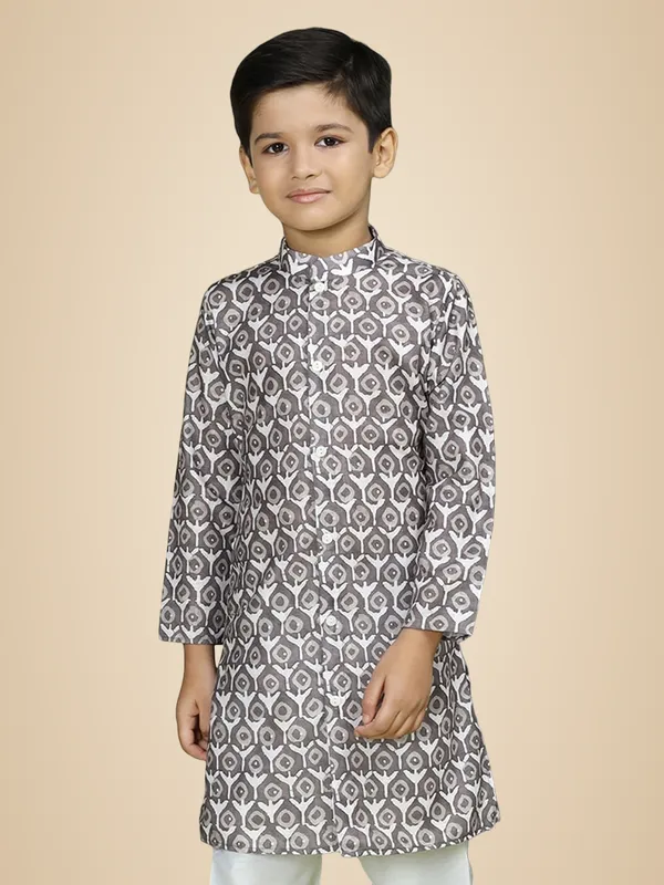 Brown_Cotton_Full_Sleeve_Regular_Fit_Printed_Brown_Kurta_For_Boy