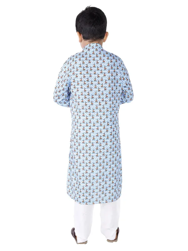 Blue_Cotton_Full_Sleeve_Regular_Fit_Printed_Kurta_For_Kids