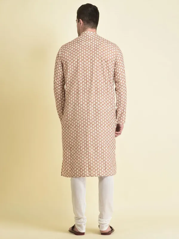 Mustard_Cotton_Mustard_Full_Sleeve_Regular_Fit_Printed_Kurta_Set_For_Men