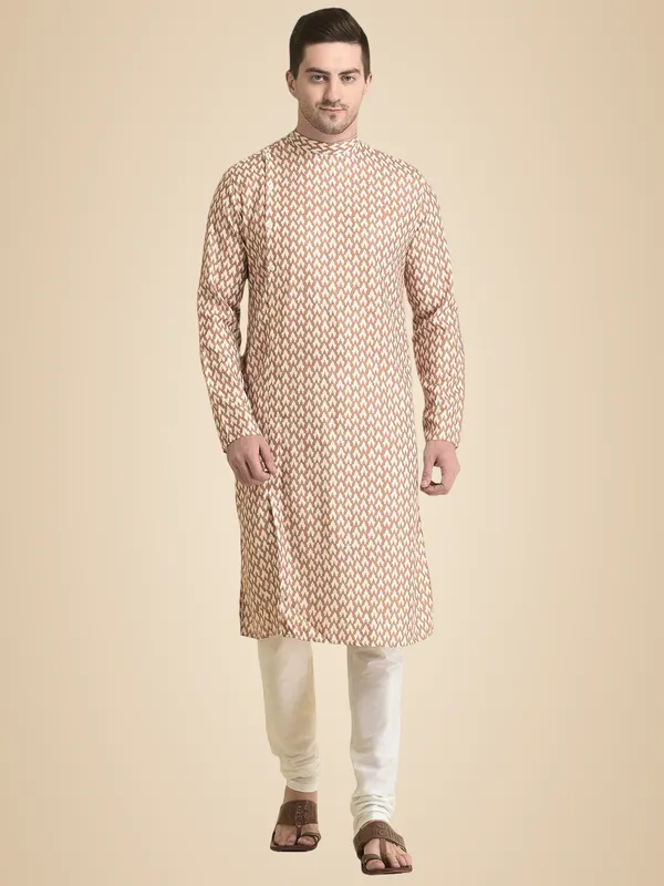 Mustard_Cotton_Mustard_Full_Sleeve_Regular_Fit_Printed_Kurta_Set_For_Men