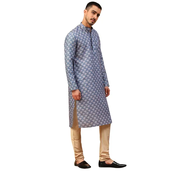 Blue_Cotton_Full_Sleeve_Regular_Fit_Printed_Kurta_For_Men