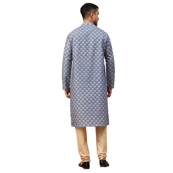 Blue_Cotton_Full_Sleeve_Regular_Fit_Printed_Kurta_For_Men