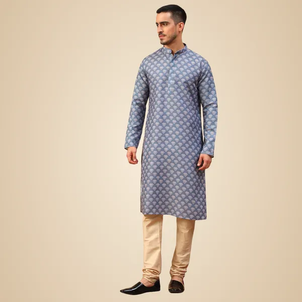 Blue_Cotton_Full_Sleeve_Regular_Fit_Printed_Kurta_For_Men