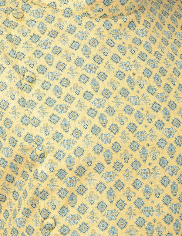 Yellow_Cotton_Yellow_Full_Sleeve_Regular_Jacquard_Kurta_For_Men