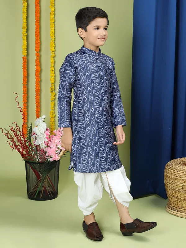 Blue_Cotton_Blue_Kurta_Ͽ�_Full_Sleeve_Regular_Fit_Printed_Kurta_|_Comfortable_&_Stylish_Casual_&_Festive_Occasions_For_Boy