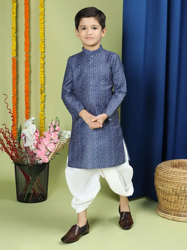 Blue_Cotton_Blue_Kurta_Ͽ�_Full_Sleeve_Regular_Fit_Printed_Kurta_|_Comfortable_&_Stylish_Casual_&_Festive_Occasions_For_Boy
