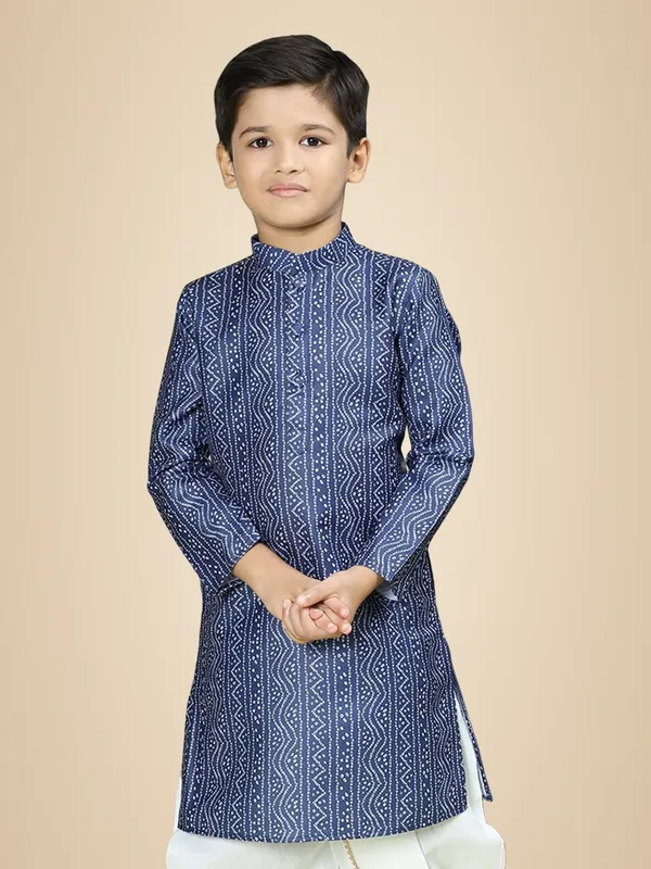 Blue_Cotton_Blue_Kurta_Ͽ�_Full_Sleeve_Regular_Fit_Printed_Kurta_|_Comfortable_&_Stylish_Casual_&_Festive_Occasions_For_Boy