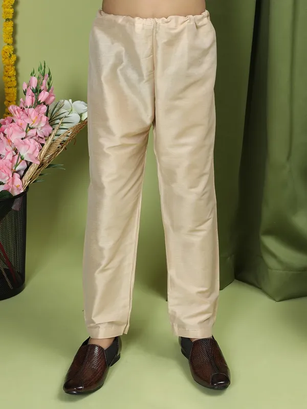 Green_Cotton_Full_Sleeve_Regular_Fit_Embroidery_Green_Kurta_Churidar_Set_For_Boy