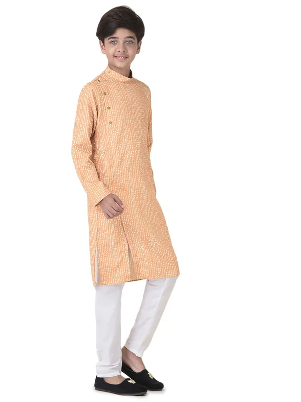 Yellow_Cotton_Full_Sleeve_Regular_Printed_Kurta_For_Kids