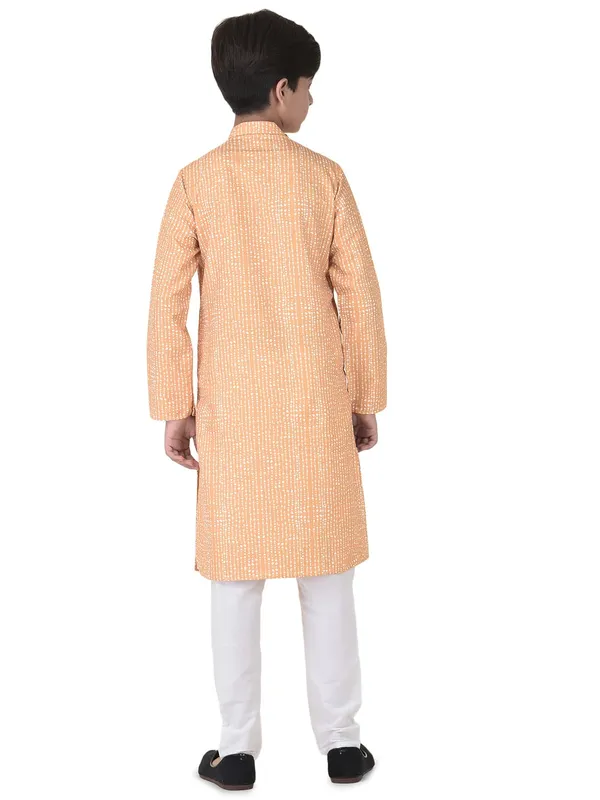 Yellow_Cotton_Full_Sleeve_Regular_Printed_Kurta_For_Kids