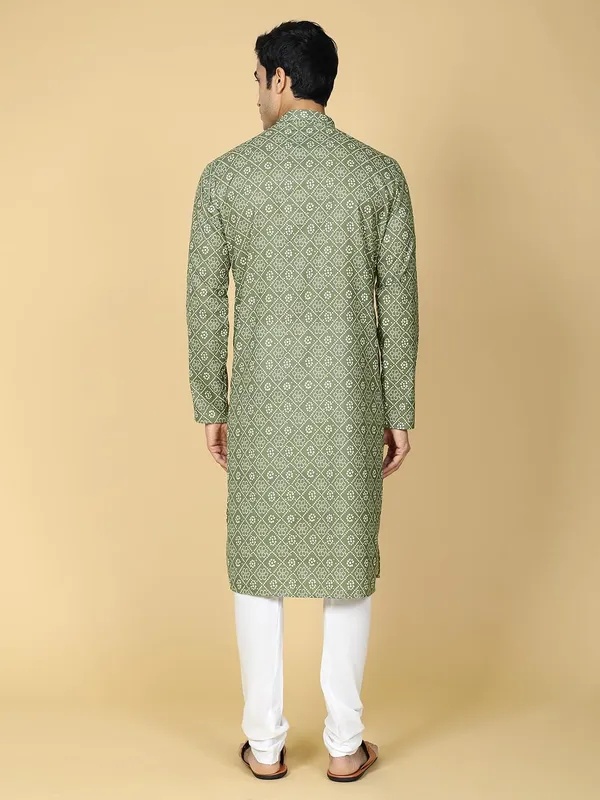 Grey_Cotton_Full_Sleeve_Regular_Fit_Printed_Kurta_For_Men
