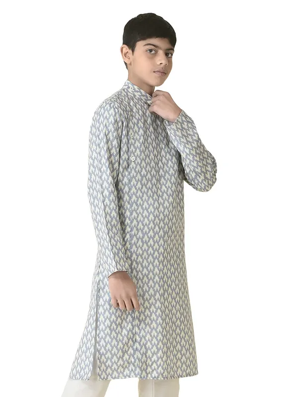 Grey_Cotton_Full_Sleeve_Regular_Printed_Kurta_For_Kids