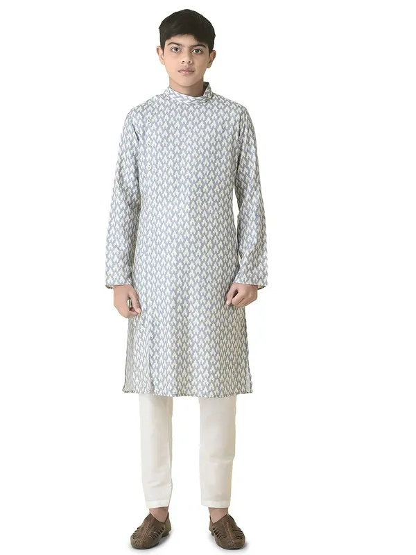 Grey_Cotton_Full_Sleeve_Regular_Printed_Kurta_For_Kids