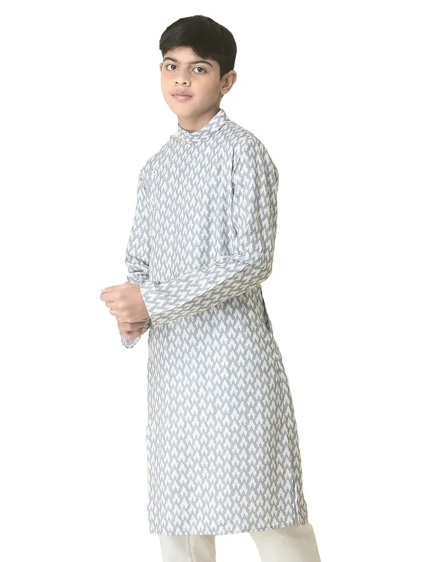 Grey_Cotton_Full_Sleeve_Regular_Printed_Kurta_For_Kids