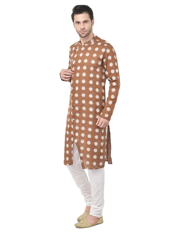Green_Cotton_Full_Sleeve_Regular_Printed_Kurta_For_Men