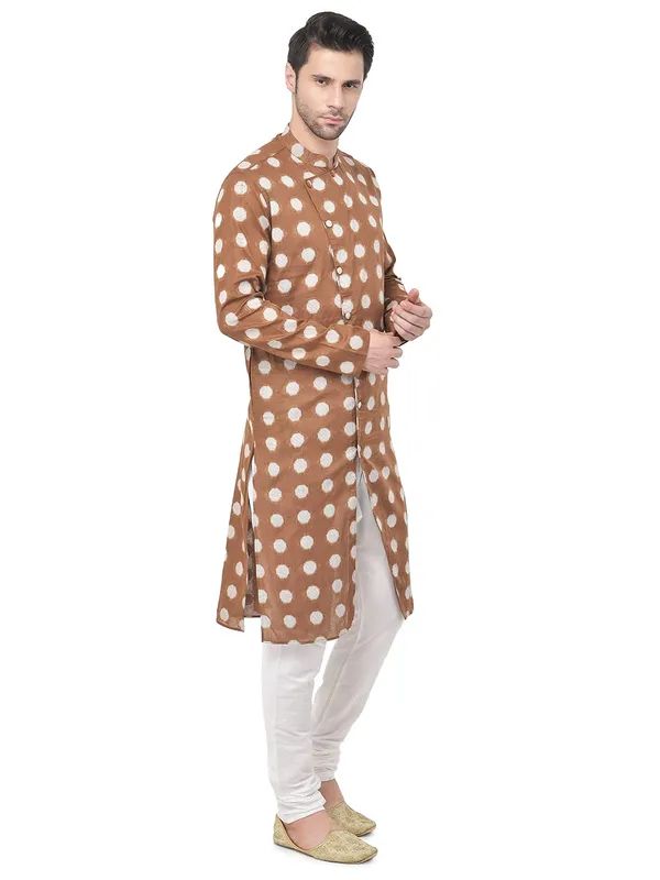 Green_Cotton_Full_Sleeve_Regular_Printed_Kurta_For_Men