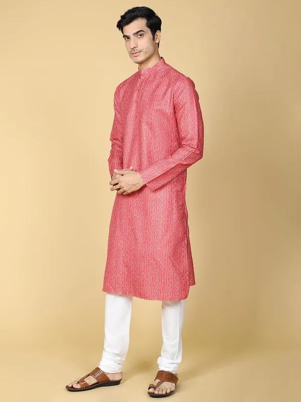 Red_Cotton_Full_Sleeve_Regular_Fit_Printed_Kurta_For_Men