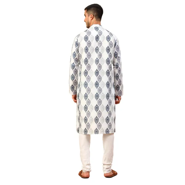 Beige_Cream_Cotton_Full_Sleeve_Regular_Fit_Printed_Kurta_For_Men