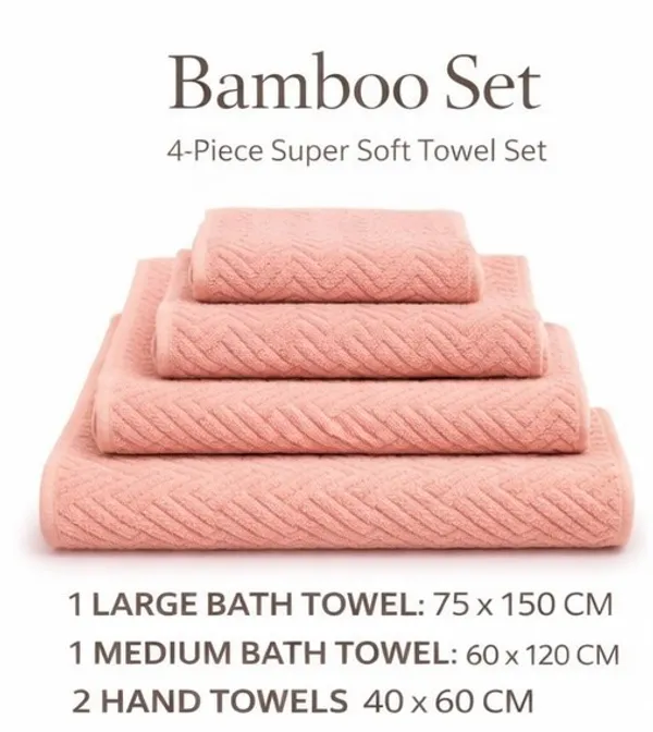 Peach_Premium_Bamboo_Bath_Towel_Set_4_Piece_(1_Large_Bath_Towel,_1_Small_Bath_Towel,_2_Hand_Towel_Ultra_Soft_,_Super_Absorbent,_Fast_Drying_&_Antibacterial