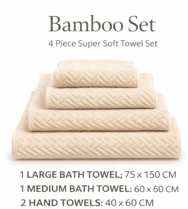 Cream_Premium_Bamboo_Bath_Towel_Set_4_Piece_(1_Large_Bath_Towel,_1_Small_Bath_Towel,_2_Hand_Towel_Ultra_Soft_,_Super_Absorbent,_Fast_Drying_&_Antibacterial