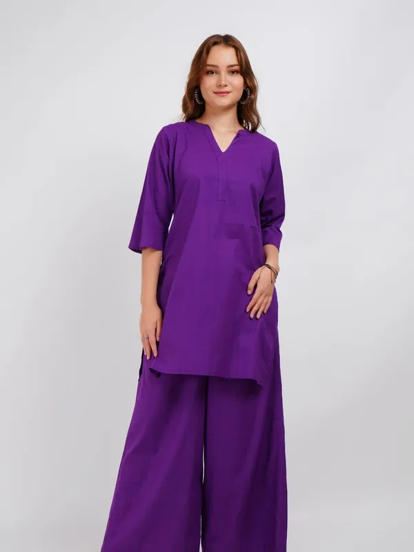 Purple_Solid_Cotton_Co-Ord_Set