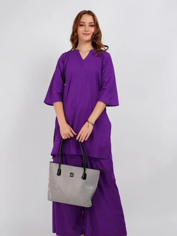 Purple_Solid_Cotton_Co-Ord_Set