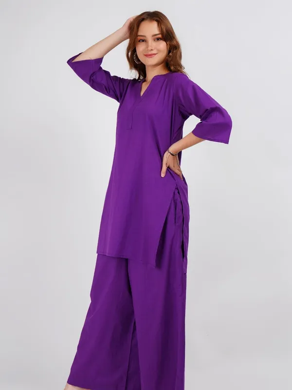 Purple_Solid_Cotton_Co-Ord_Set