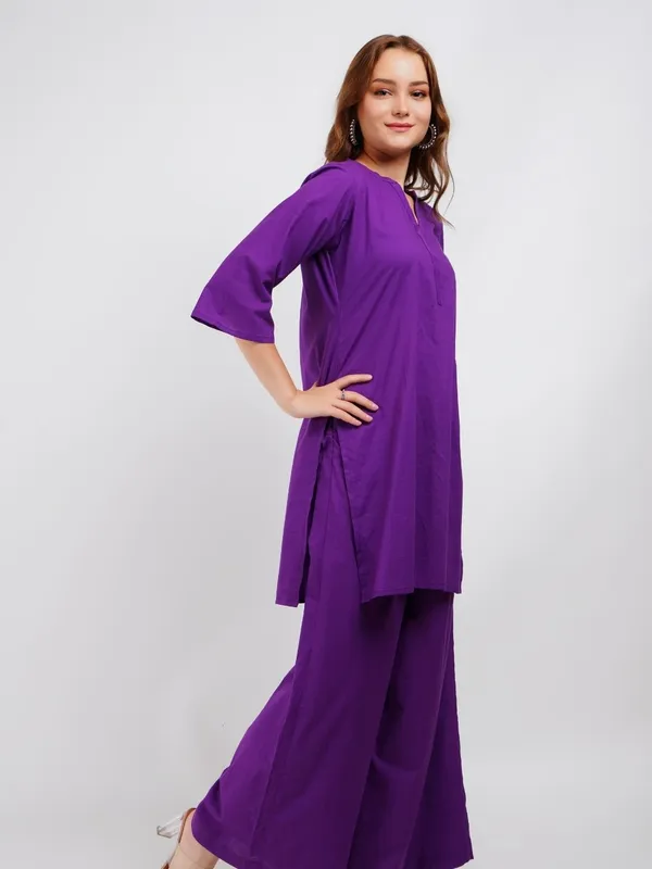 Purple_Solid_Cotton_Co-Ord_Set