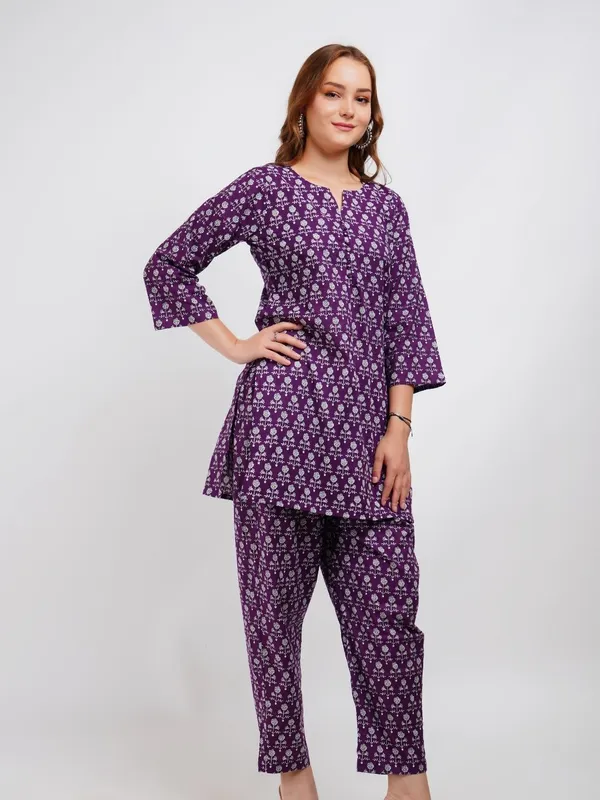 Purple_Printed_Cotton_Co-Ord_set
