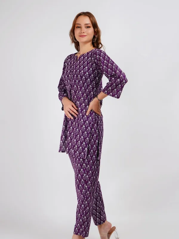 Purple_Printed_Cotton_Co-Ord_set