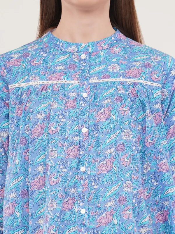 Blue_Floral_print_Cotton_Ethnic_Top
