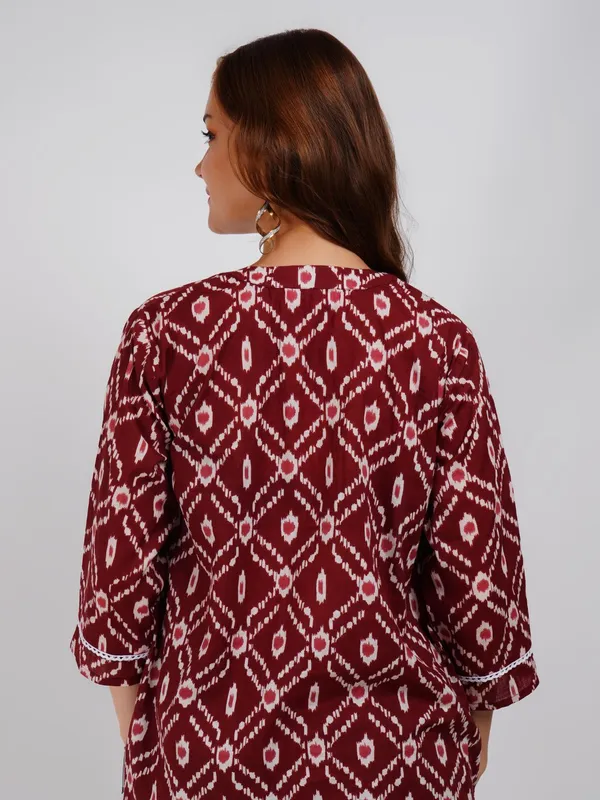 Brown_Lace_Work_Printed_Cotton_Top