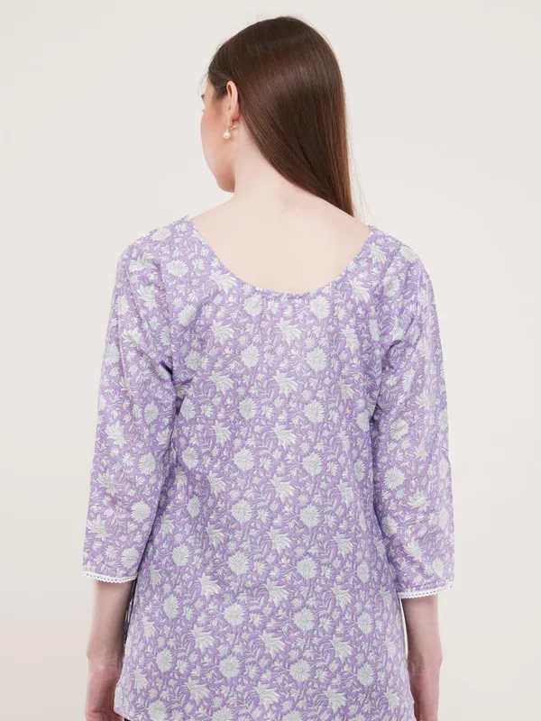 Lavender_Floral_print_Cotton_Tunic