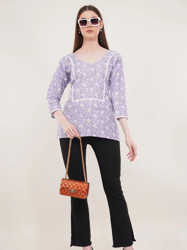 Lavender_Floral_print_Cotton_Tunic
