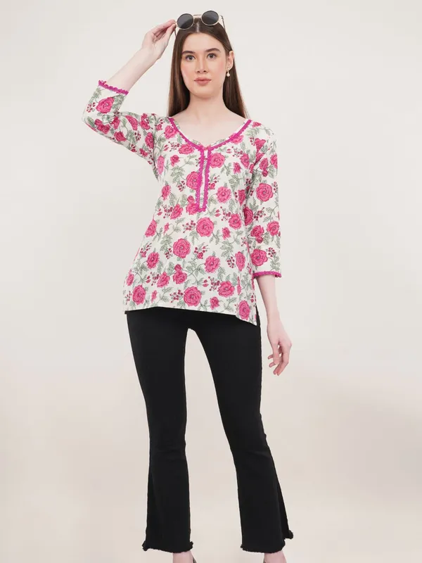Pink_Floral_Print_A-Line_Top